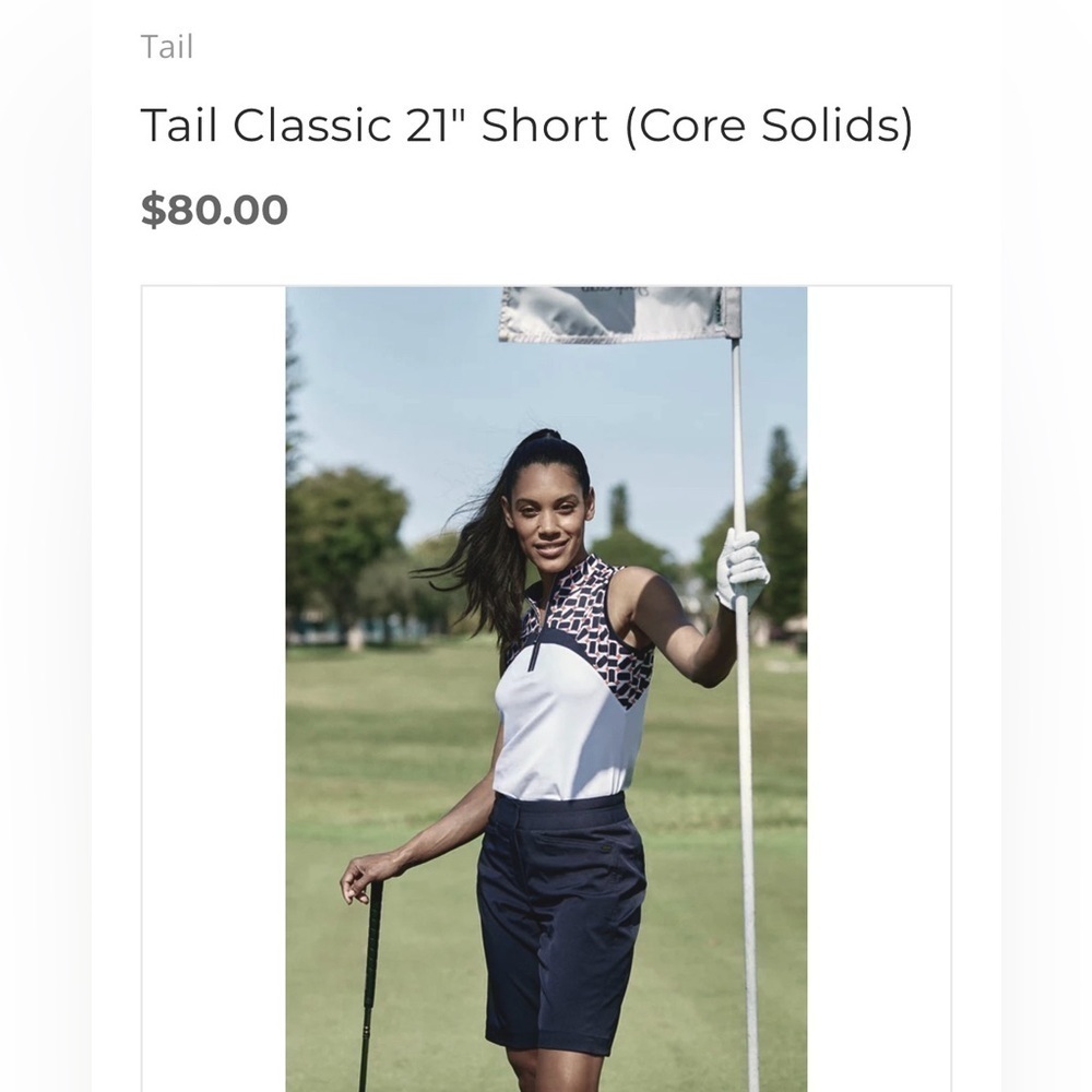 TAIL Women’s 4 Golf Shorts 21” Stretch, UV 50, Moisture Control, Zip Pockets